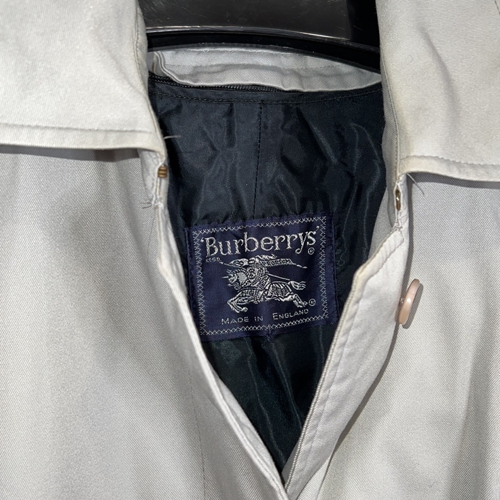 Burberry Sz 12L Vintage Burberrys Gray Trench Coat With Wool Zip Out Lining - Picture 10 of 16